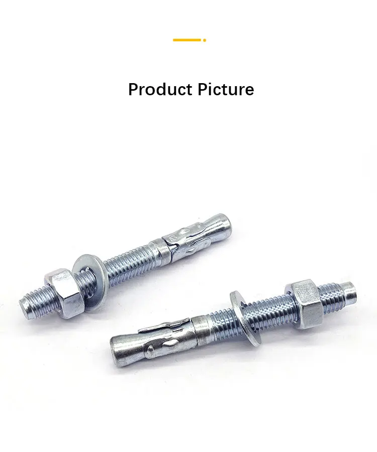 ZhiJia Factory Wedge Anchor Bolt M20 M10 M12 M36 Standard Din 529 Stainless Steel Concrete Anchor Bolts Drop In Expansion Anchor