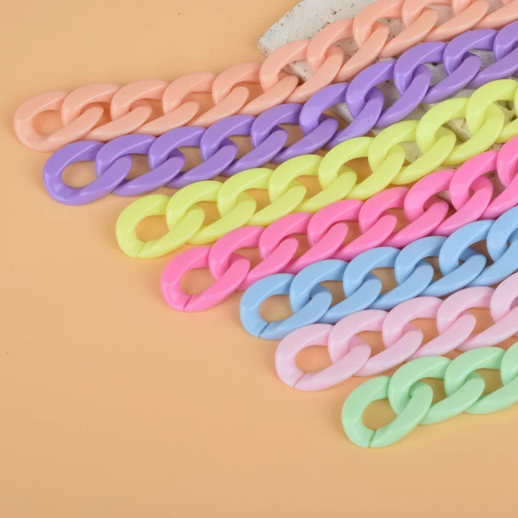 Acrylic Colorful U-shaped Opening Ring Macarons Plastic Can Be Assembled Chain Backpack Chain DIY Earring Accessories