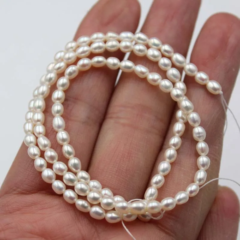 Цепочка из пресноводного жемчуга для изготовления ювелирных изделий 2-3