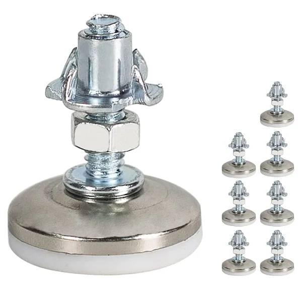 Medium Duty Furniture Leg Levelers Table and Chairs Leveling Legs,1/4in Base 1.2in Base Diameter (8PCS)