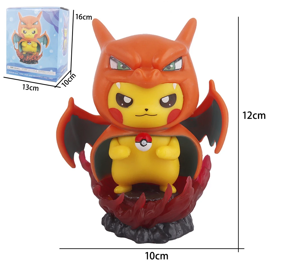 12 см Pokemoned Pickachu Косплей Милая аниме фигурка для коллекции украшения модели игрушки