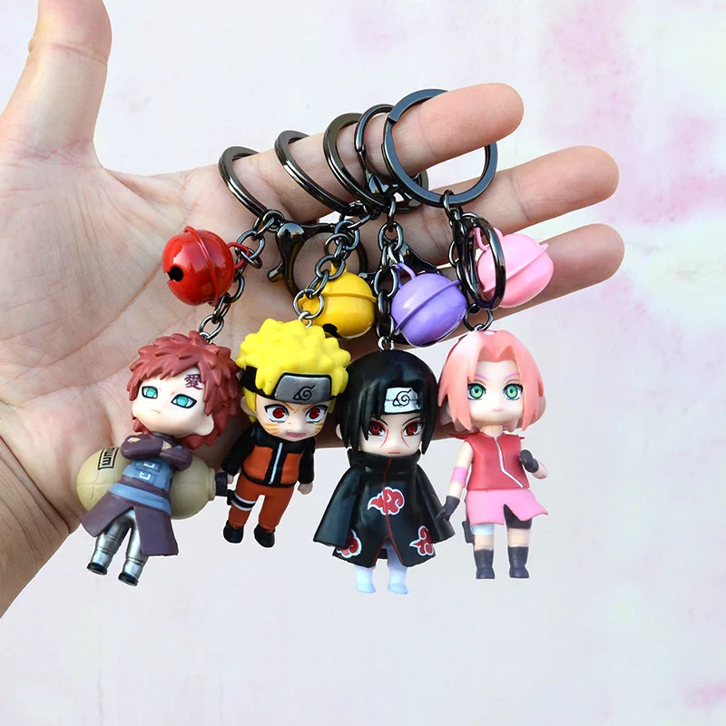 12pcs per set Kakashi keychain Accessories Customized Uchiha Itachi Akatsuki Anime Keychain 3D PVC Rubber Key Chain