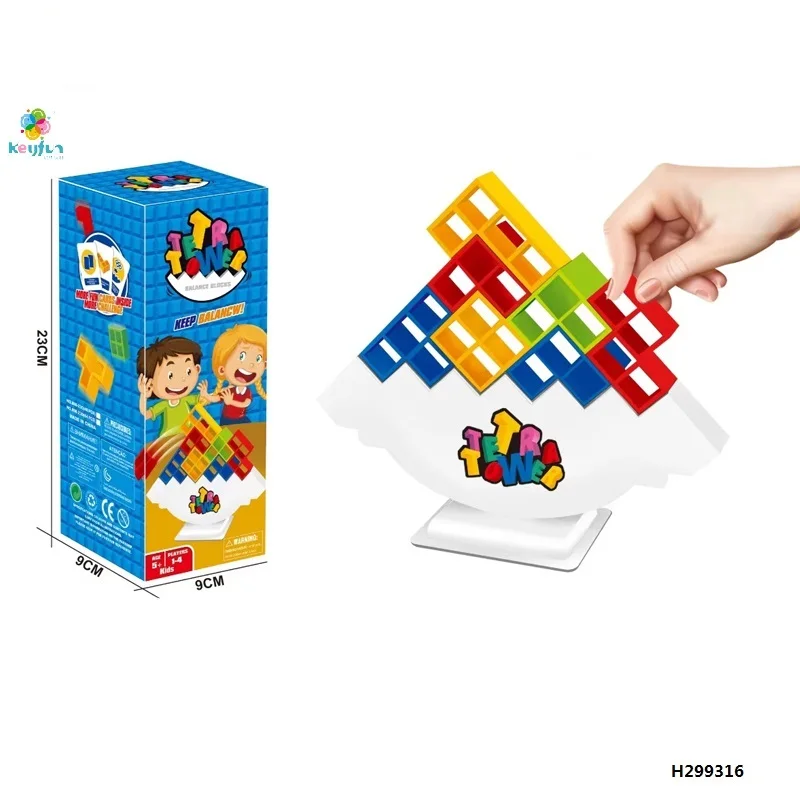 48PCS Russian Building Blocks Tower Stack Game Board Game Stacking Block Puzzle Toy Balance Building Block Stacking Game H299316