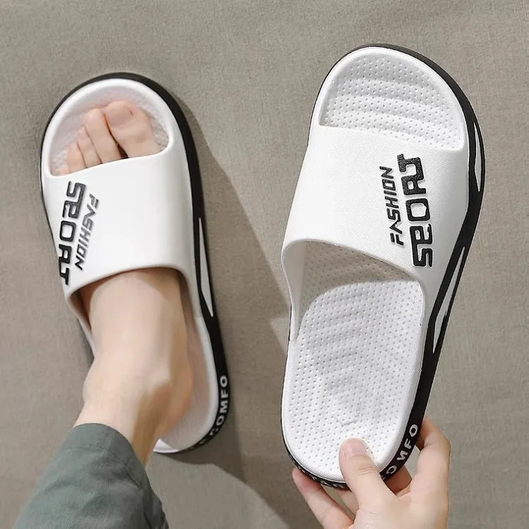 2022 Summer Light Weight Anti-Slip Male Sandals Soft Sole Home Custom Slippers Pure Color Indoor Slides