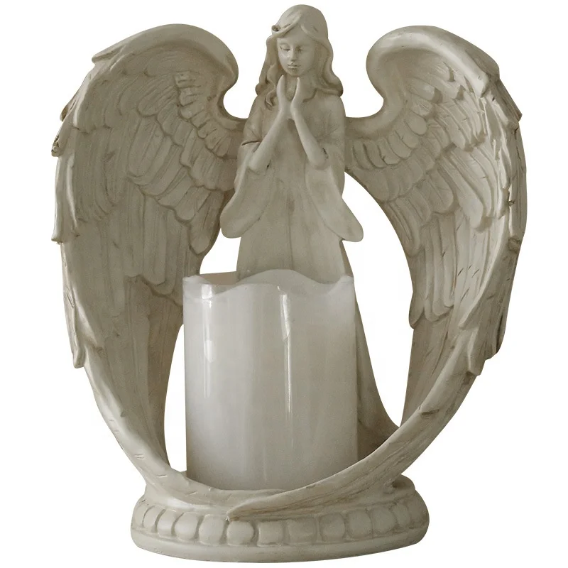 Hot Selling Electronic Praying Angel Candle Holder for Home Decoration