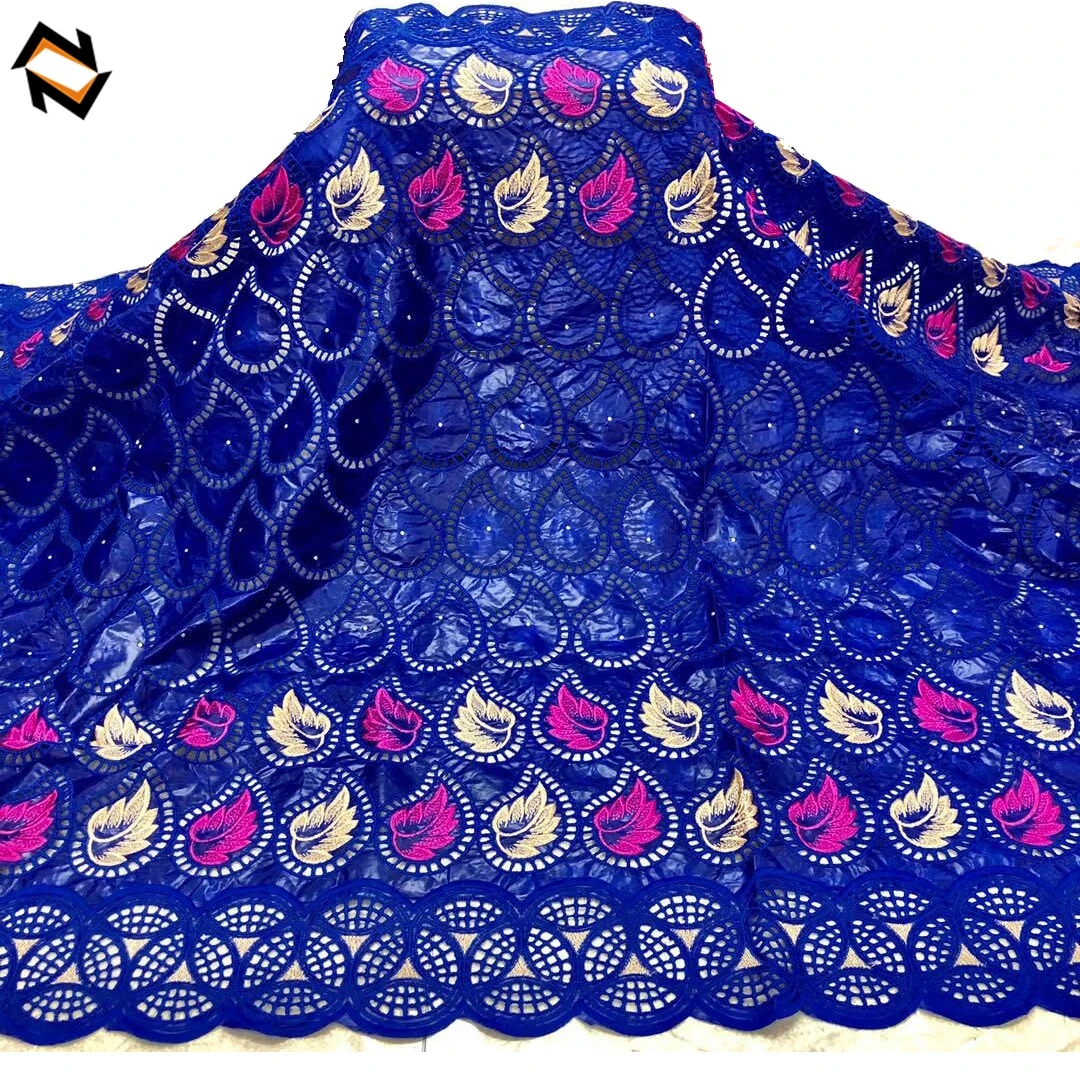 HOT SALE 100%cotton Bazin lace riche G embroidery fabric African jacquard brocade with perfume