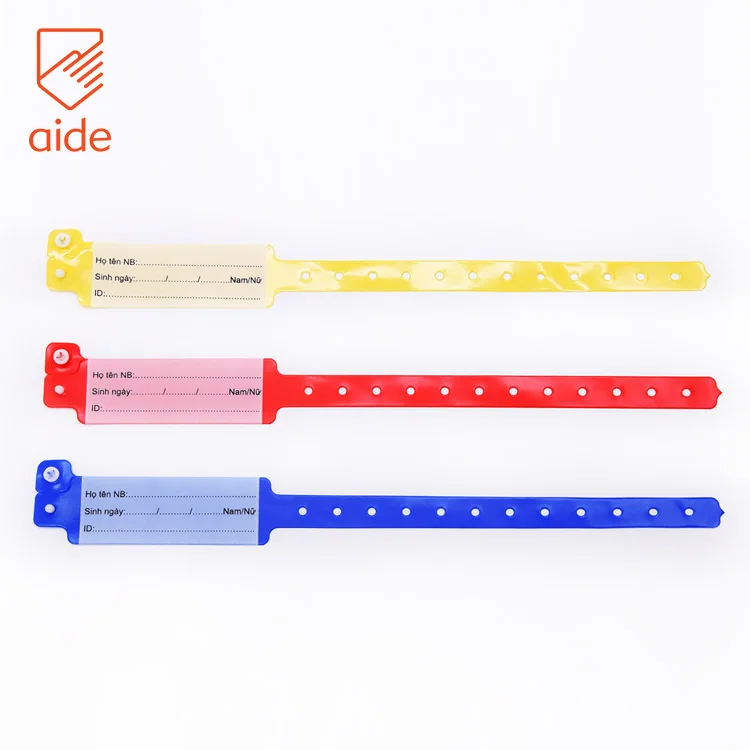 Factory Direct Sales Custom Disposable Medical Plastic PVC Hospital Patient id Wristbands