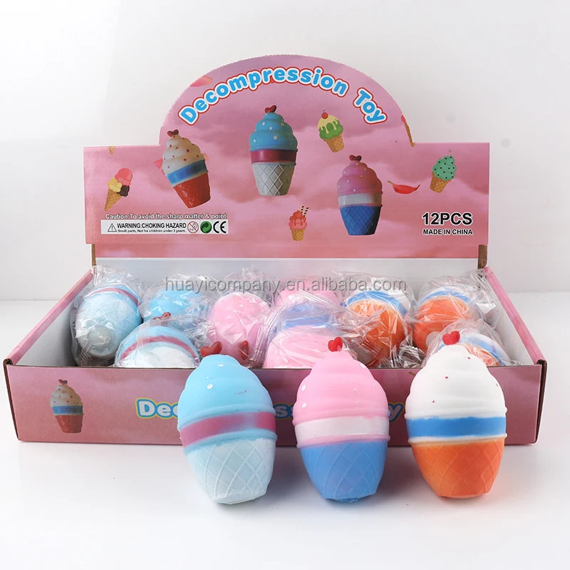 Ice Cream Squeeze Stress Relief Balls Gel Bead Filled Fidget Finger Sensory Toy For Kids & Adults