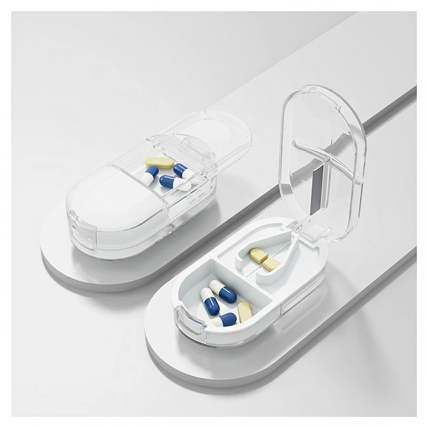 pill cutter and storage box colorful custom plastic cutter pill box