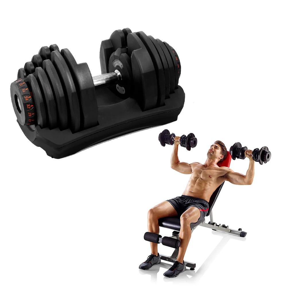 Регулируемые гантели весом 40 кг, 90 фунтов, 16 уровней веса, набор гантелей для домашнего спортзала, набор гантелей для мужчин и женщин