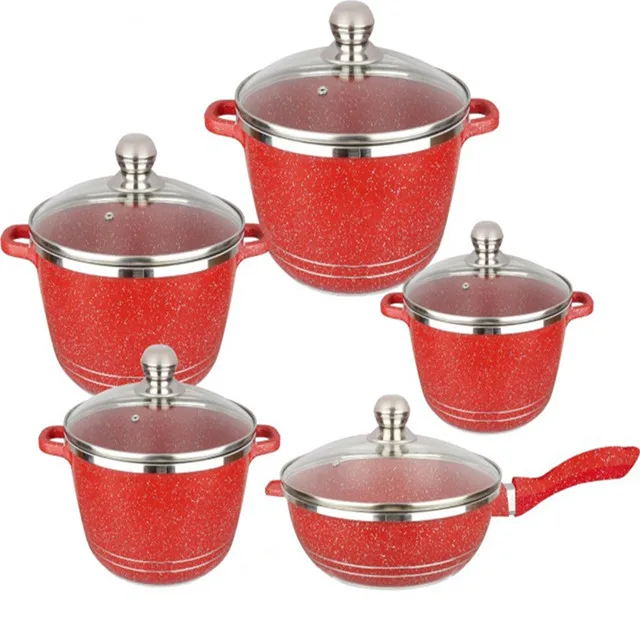 
Maifan Stone Cookware Set 12-piece Non-stick Cookware Fashion Style Hot Selling in Europe and America Korean Style FN026# 