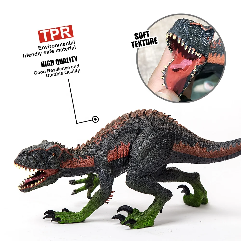 TPR material wild animal figures dinosaur squeeze  toy set stem educational toy