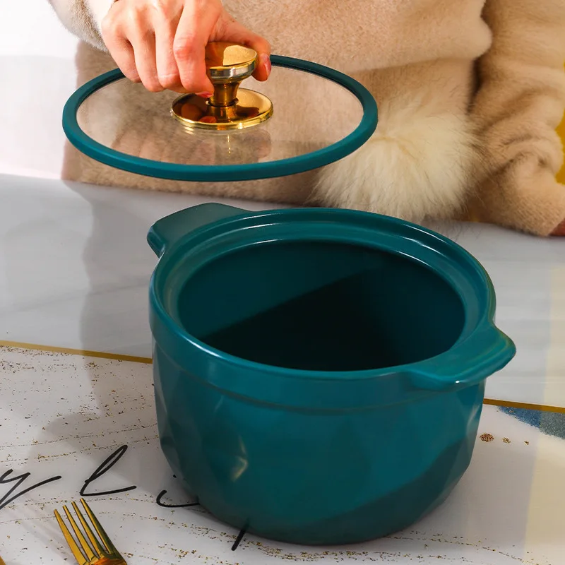drop shipping Northern pottery casserole made in clay pot with spodumene clay pot with open fire Colored glaze casserole