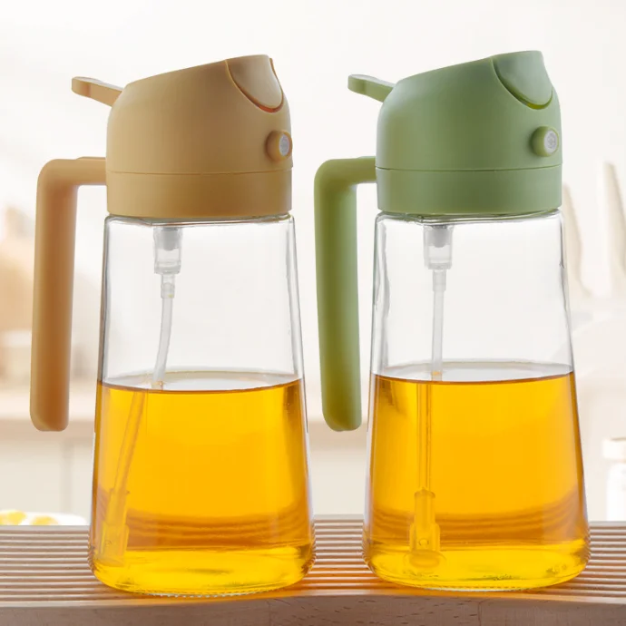 Sprayer Glass 2 in 1 kitchen Dispenseres for cooking oil spray bottle