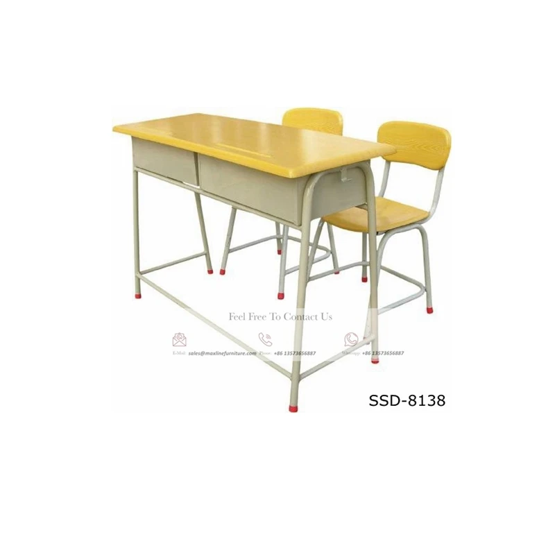 Modern School Furniture College Classroom Desk And Bench Library Student Table and Chair Sets