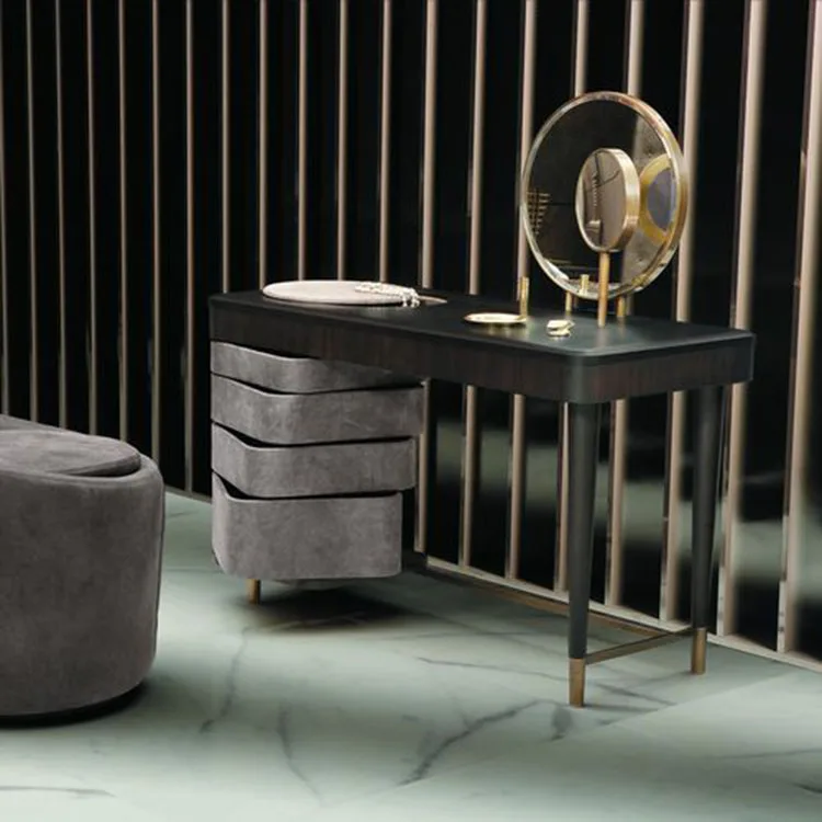 Bedroom Furniture Factory Price Vanity Dressing Table With Mirror and Stool With Storage Multi-function