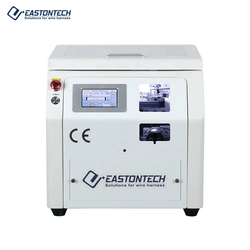 EW-5510 0.5-4mm2 semi-automatic loose pin wire stripping aviation terminal crimping machine with vibrating plate