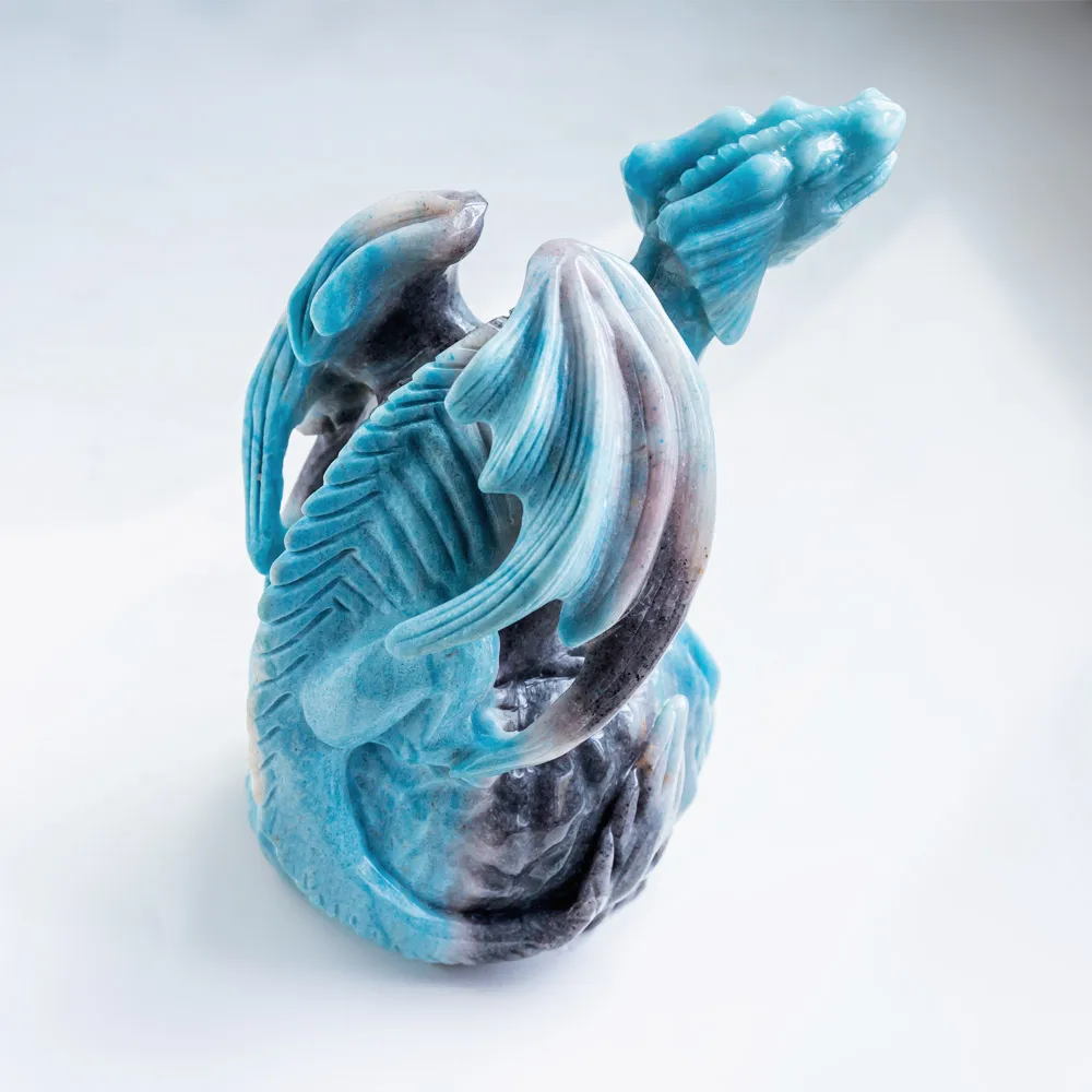 Wholesale Natural Hand Carved Trolleite Crystal Fly Dragon Skulls Folk Crafts Healing Stone For Hallowmas Decoration