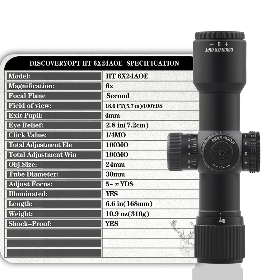 6X24 with Illuminated Hunting Scope 6x and Ultra Compact Scope