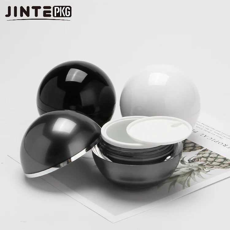 Luxury Ball Shape Jars Pink  Ball Acrylic Cream Jars Cosmetic Acrylic Cream Container 15g 30g 50g Eye Serum Eye Rich Essence