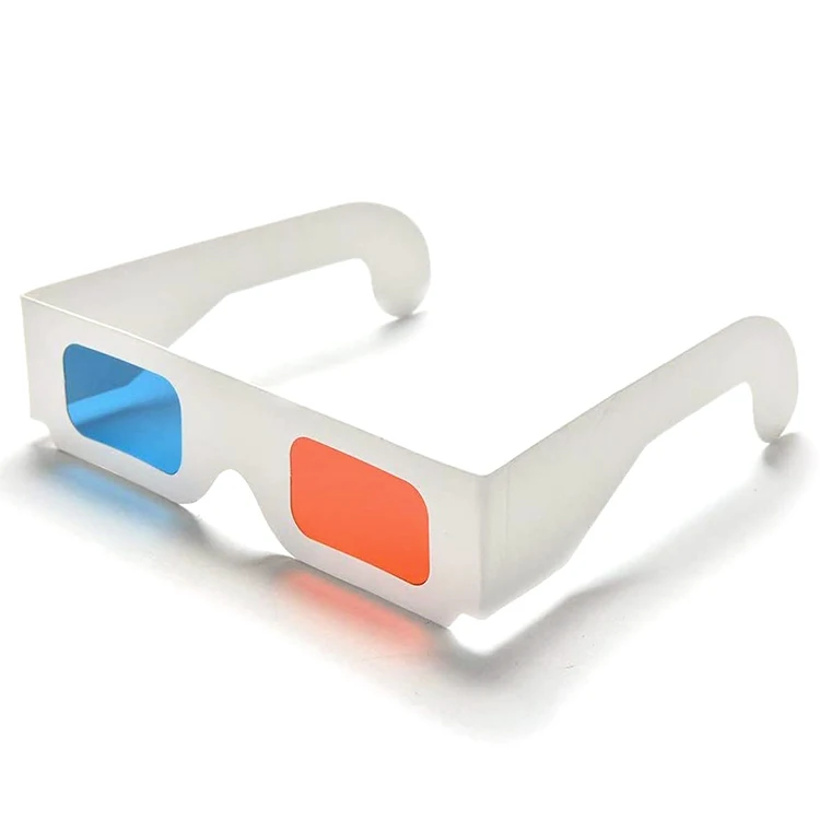 Индивидуальные одноразовые складные бумажные 3d-очки Anaglyph красного и синего