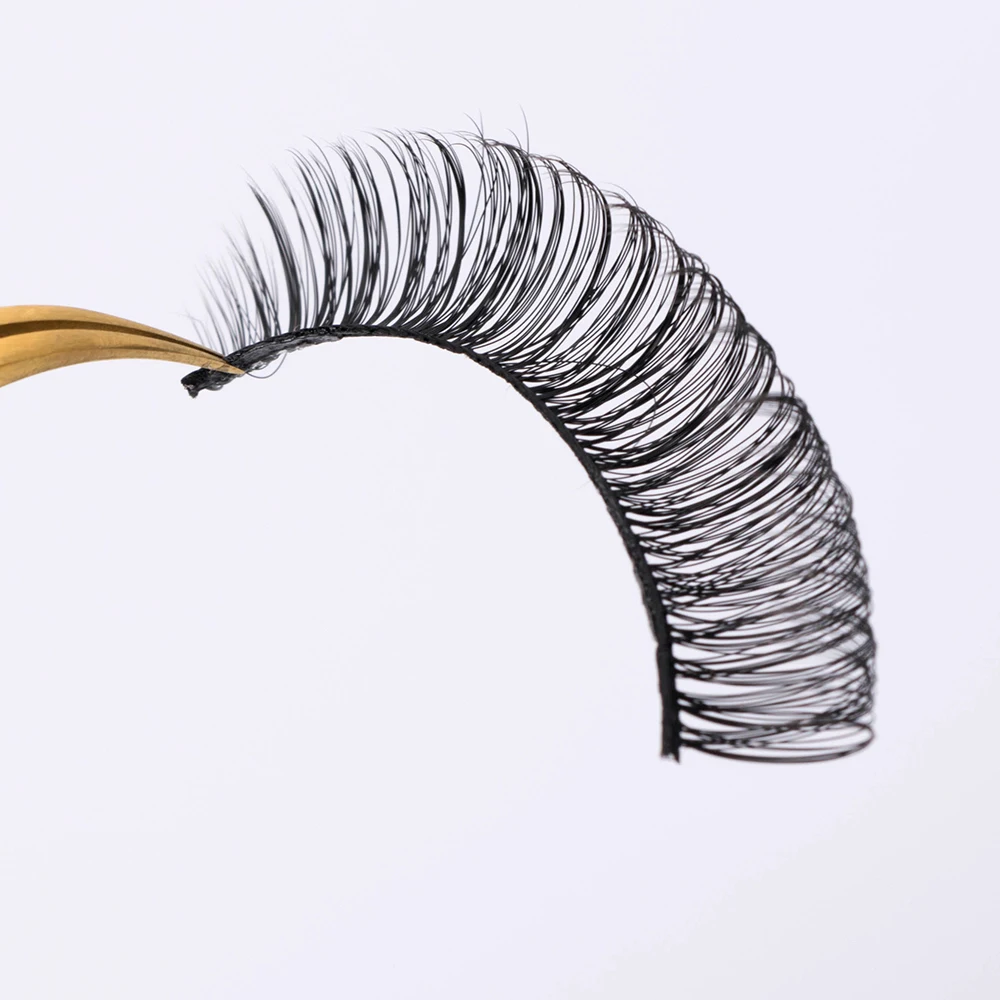 New arrival hot selling  deep curly russian lash strip fluffy russian strip eyelash