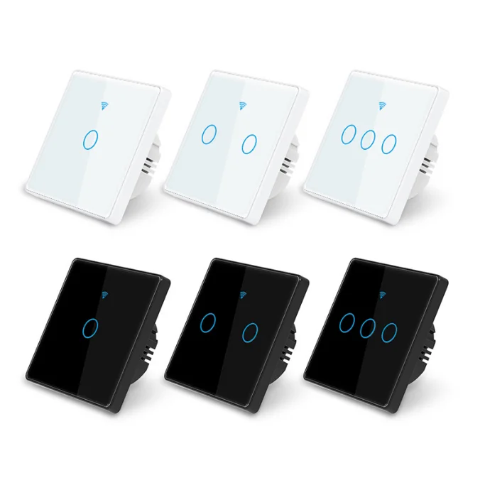 Умный сенсорный выключатель с Wi-Fi 1/2/3 клавиши RF433 + 220 В светодиодный дистанционным управлением настенный и