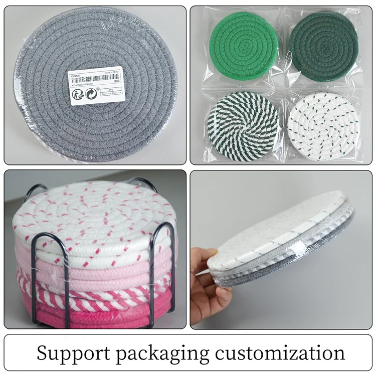 Wholesale Round Woven Placemats Cotton Place Mats for Dining Table Trivets For Hot Placemat Table