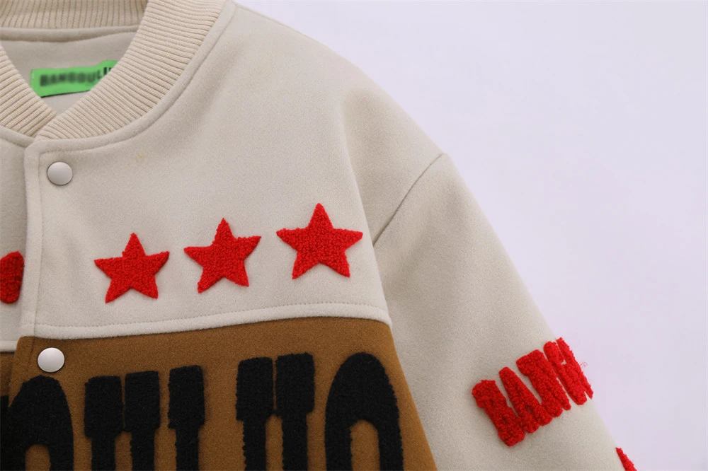 Vintage Baseball Chenille Embroidery Jacket Thickened Baseball Jersey Unisex HipHop Embroidered Varsity Jacket Streetwear Bomber