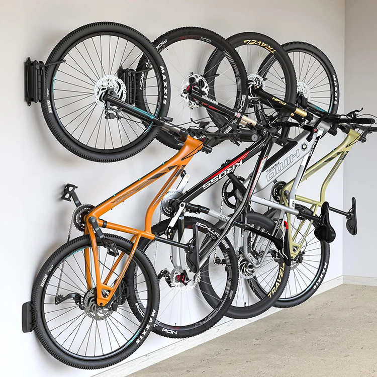 JH-Mech Space Saving Storage Bicycle Rack Vertical Bike Rack Holds Up to 66 lbs Swivel Bike Rack Wall Mount