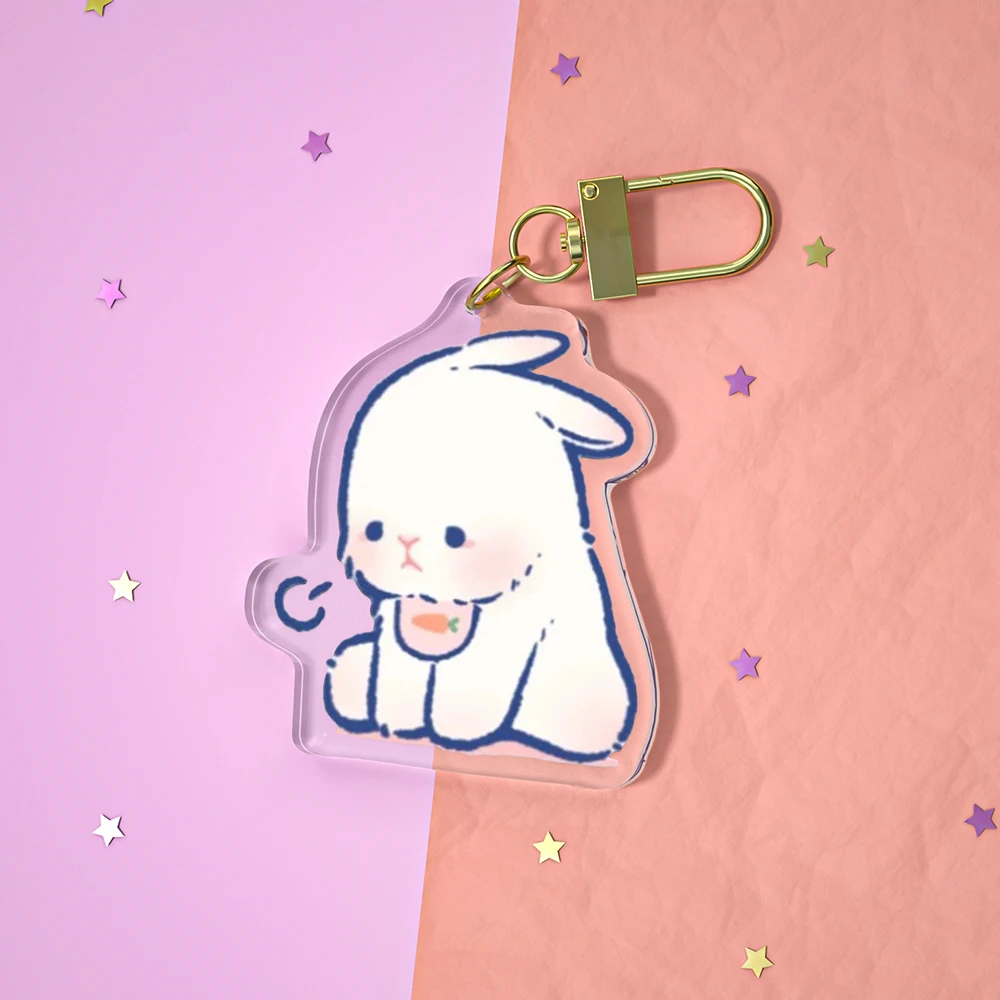 Wholesale Custom cute Acrylic Keychain Kawaii Acrylic Round Charms Keychain Clear Anime Figure Acrylic Keychain