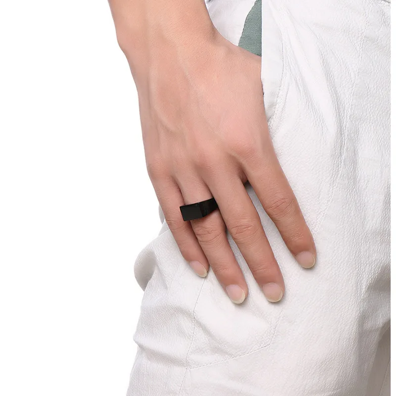 Changda 18k gold stainless steel custom logo engraved geometric blank signet ring for men