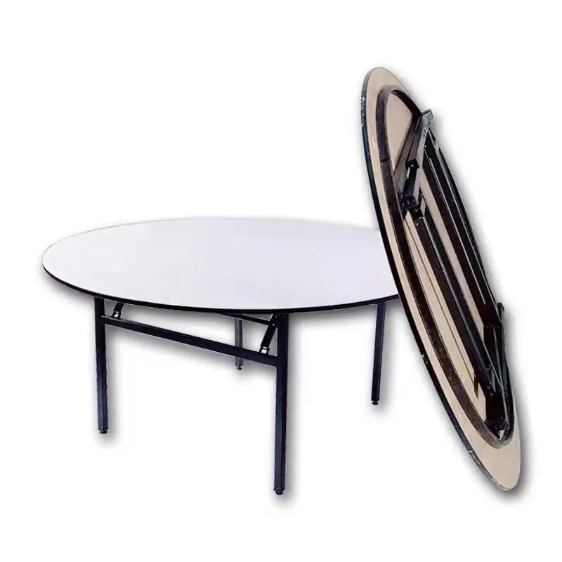 metal Folding PVC table top banquet  indoor office/outdoor steel frame folding restaurant dining table