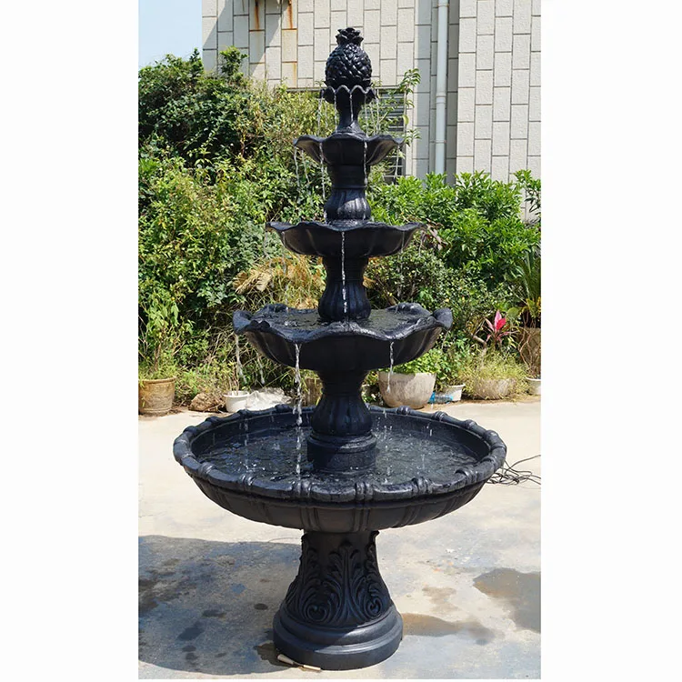 Artificial Fiberglass Decoration Outdoor Garden Large 4 Tier Water Fountain