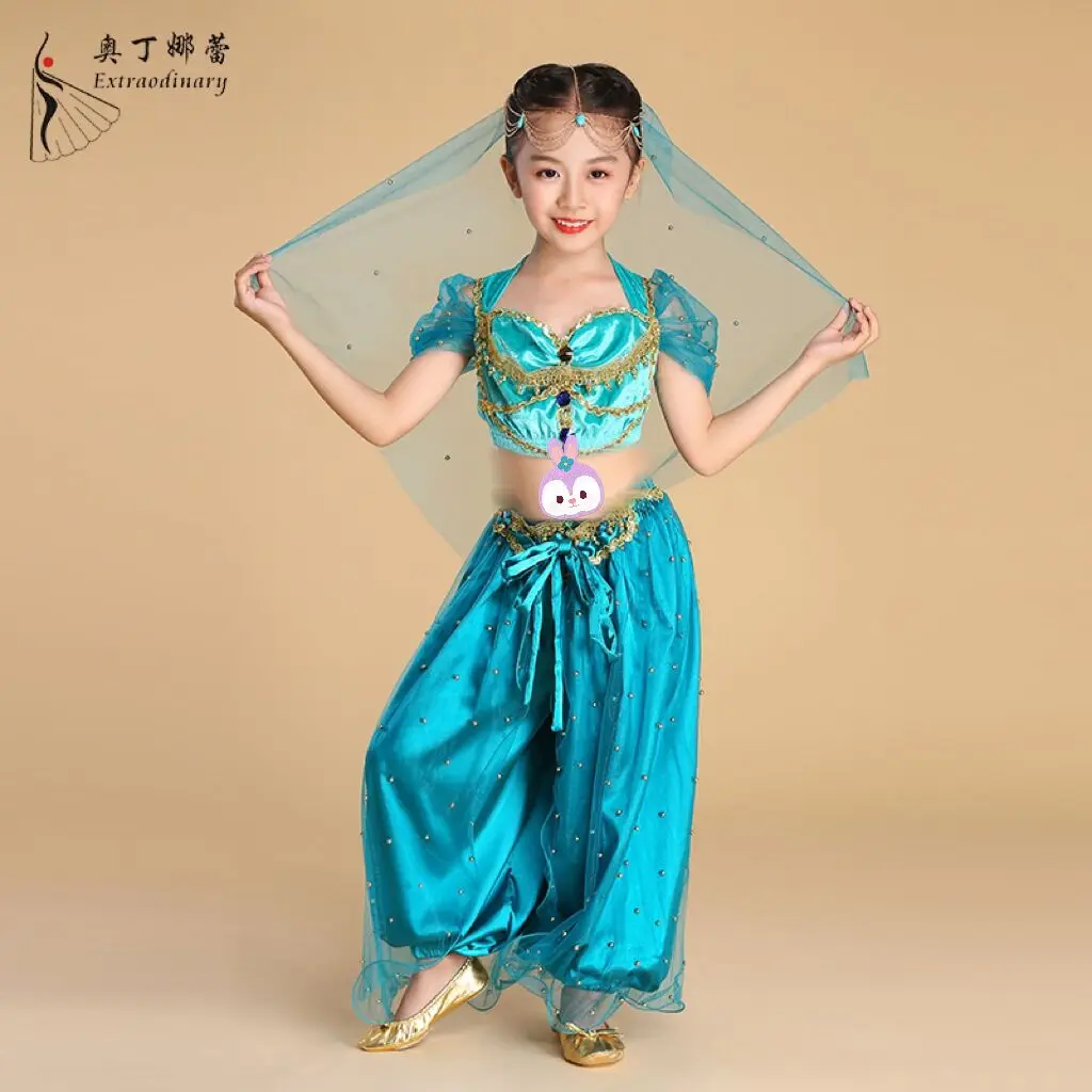 Exotic Wear Halloween Party Aladdin jasmine Costume Kids Dance Costume Children dance wear Jasmine Princess Girl Cosplay Costume