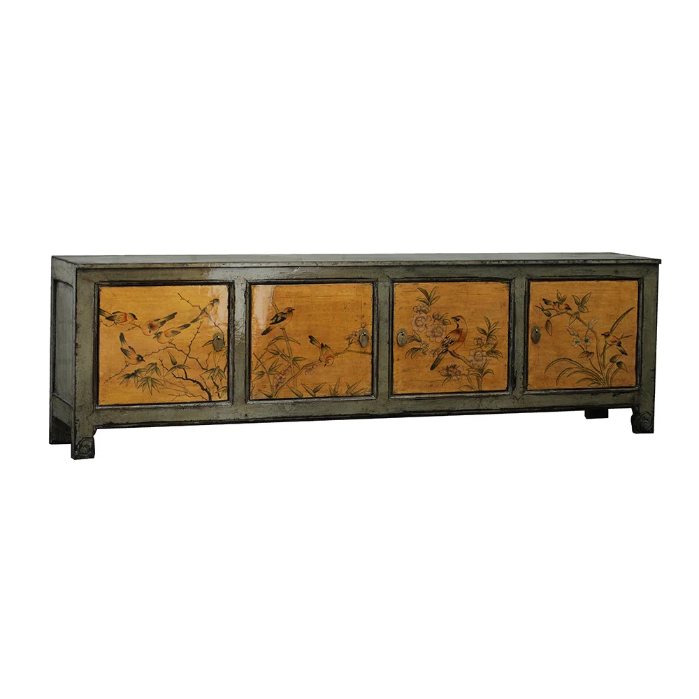 wholesale Chinese antique reproduction high Glossy handpainted tv cabinet