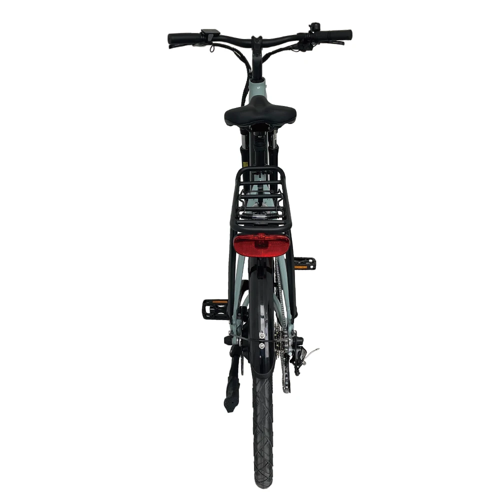 Best 700C lady city ebike,48V 17A  green bike for girls easy to ride 28inch tire with basket