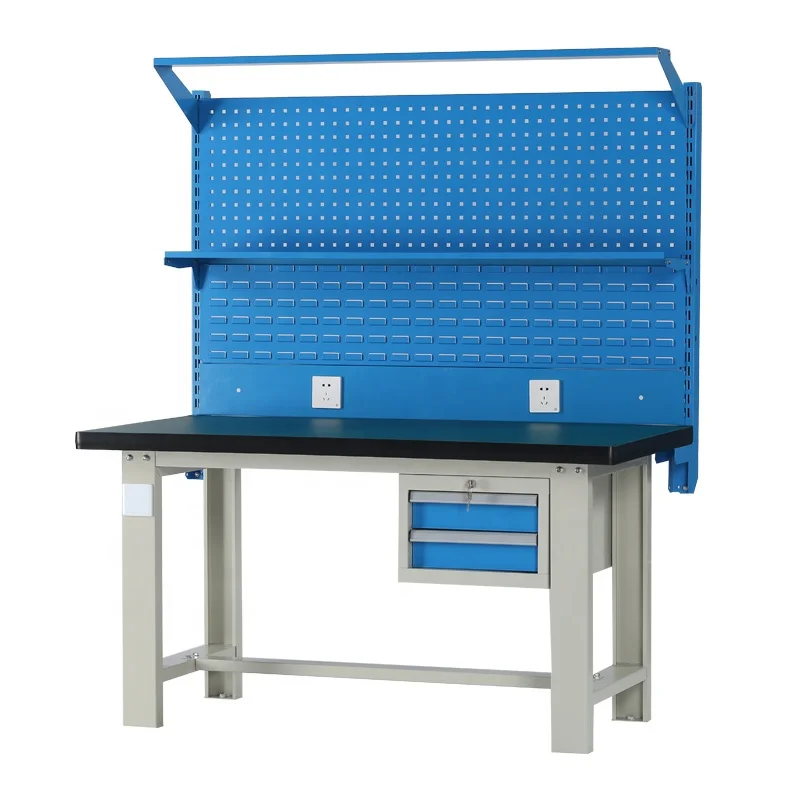 Tool Cabinets Factory Metal Tools Operation Table Workbench with Hanging Board for Workshop
