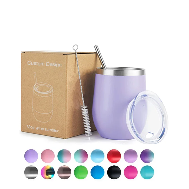 Wholesale Stainless Steel Coffee Mug Cup Custom Metal Thermal Vacuum Travel Wine Tumbler