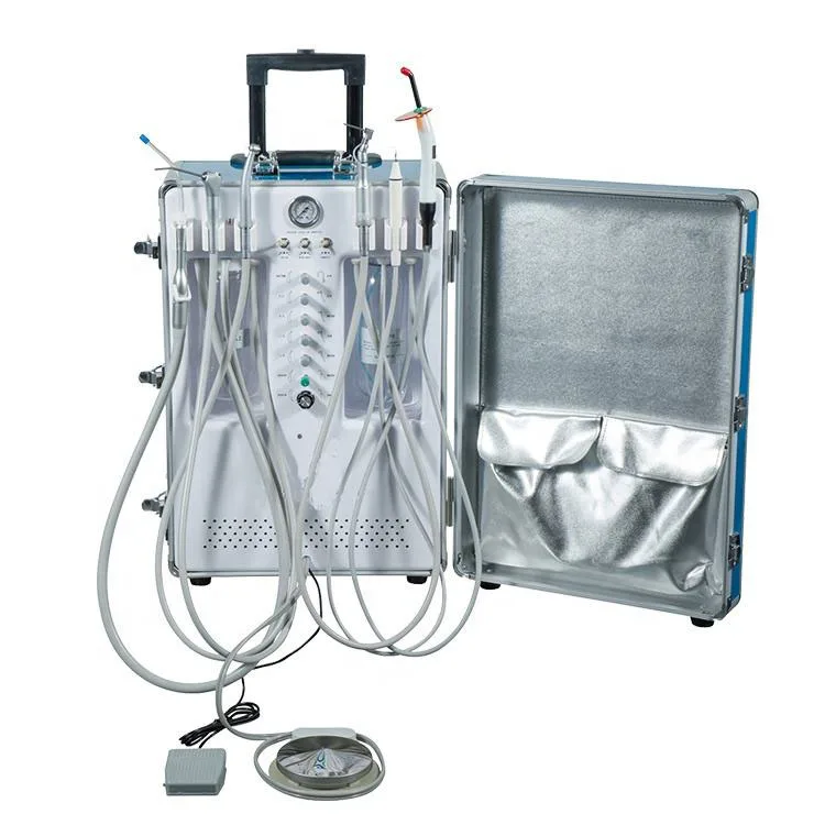 Mobile dental unit with built in air compressor suction unit veterinary pet medical dental supply