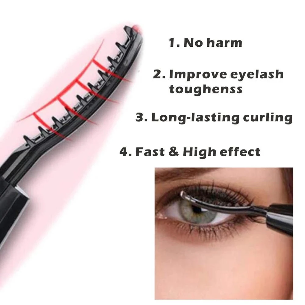 Heat Eyelash Curler With LED Indicator Light Private Label Beauty Tools Heated Mini Eyelash Curler