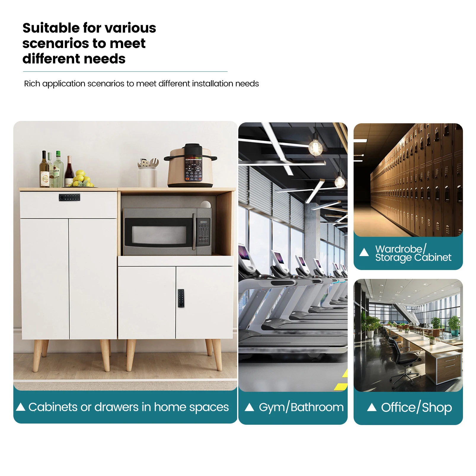 gym public office furniture biometric locker keypad password digital code  fingerprint drawer cabinet lock