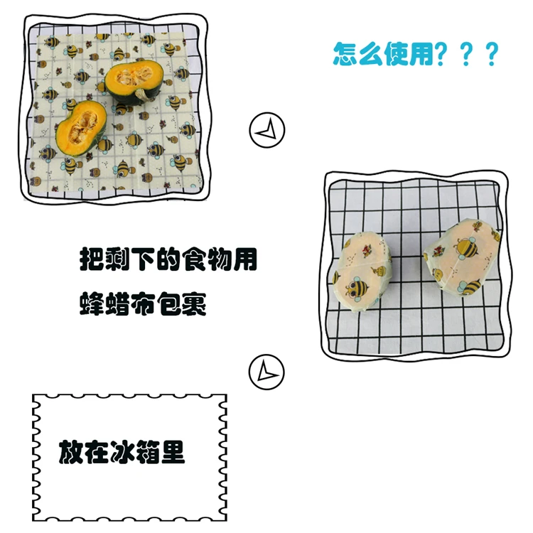 
Custom Logo Custom Printed Beeswax Wrap Eco Friendly & Sustainable For Food Storage 