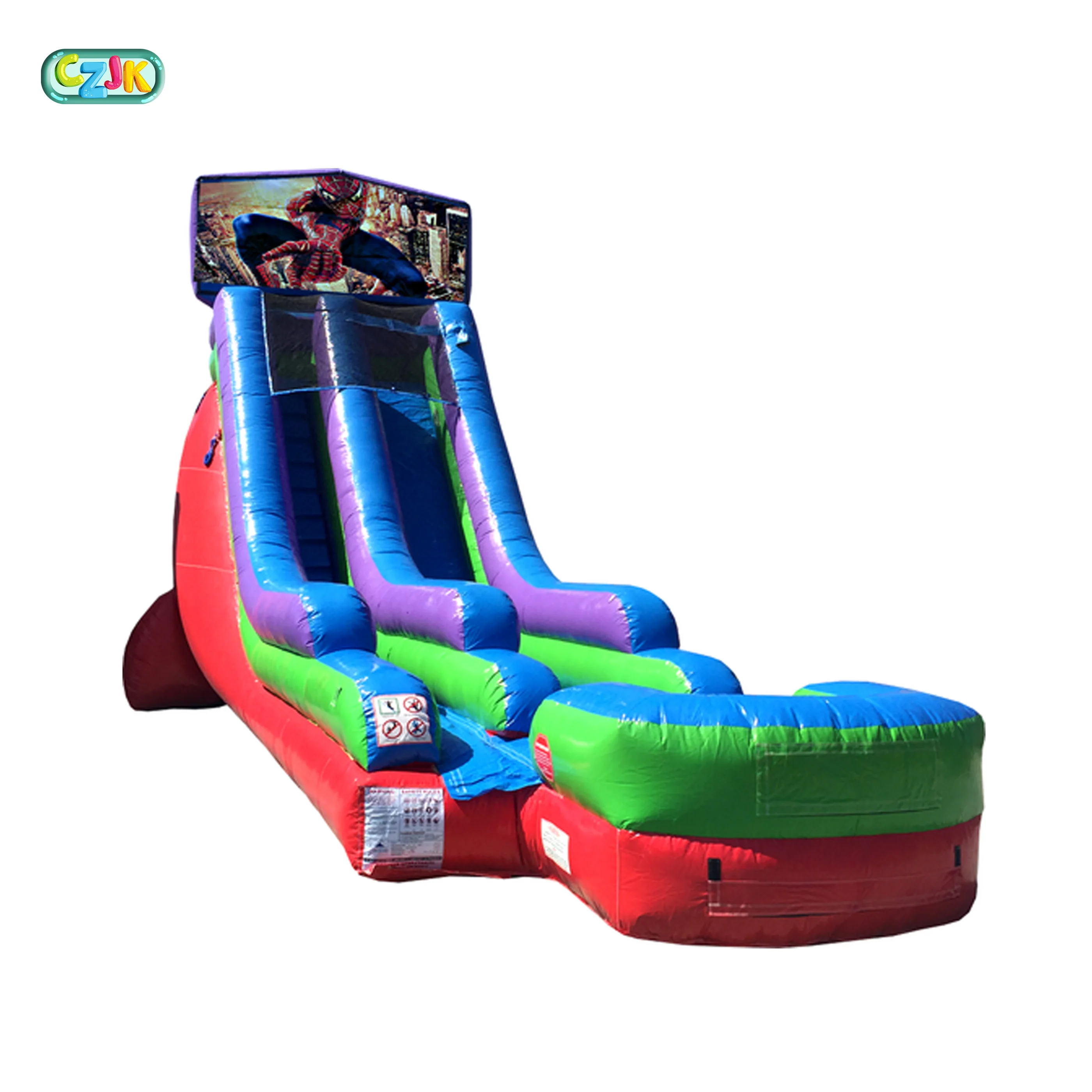 
commercial inflatable spider web bouncy tower slide spideman mountain waterslide inflatable slide spiderman for sale 