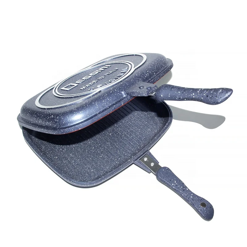 36cm Dessini Cast Aluminum Cooking Bakelite Handle Nonstick Double Fry Pan