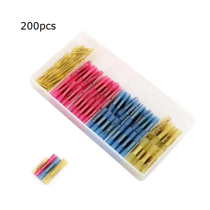 BHT 200pcs Waterproof Electrical Wire Spice Solder Seal Heat Shrink Butt Connectors Kit
