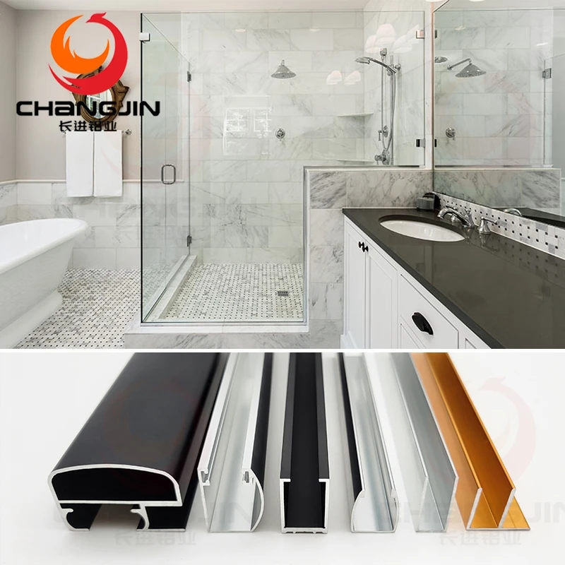 Galvanized aluminum custom powder coated u channel shower profile aluminum glass railing u  profile