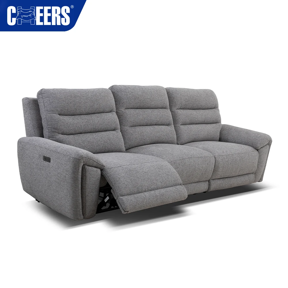 Luxury Power Corner Fabric Recliner Modern Furniture Curved Lounge Living Room Sofas Sectional L Shaped Sofa With USB