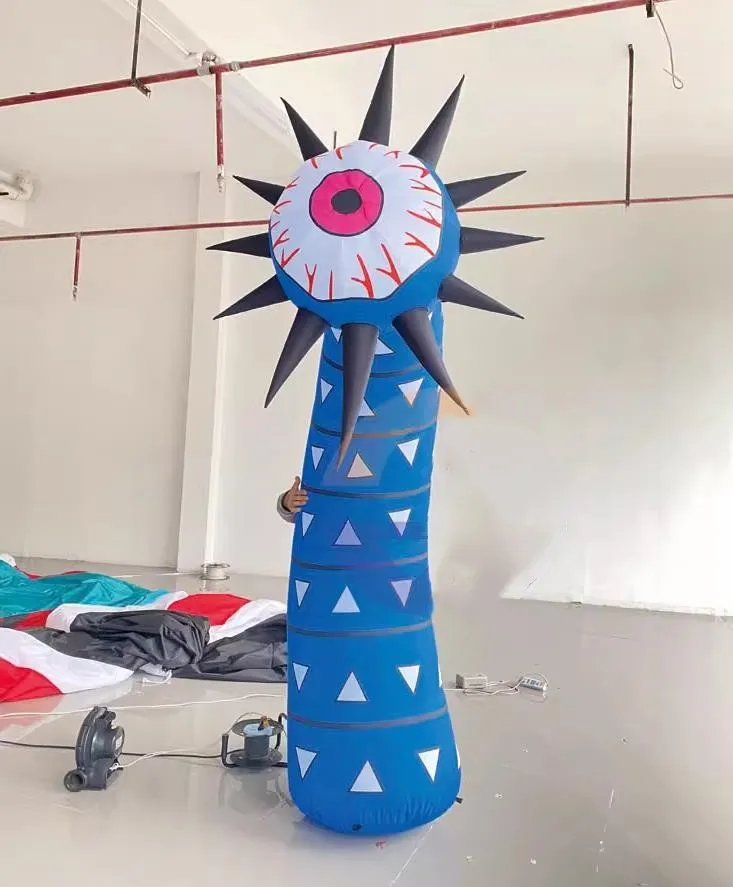 Halloween Giant Inflatable Eye Ball Monster Flower Column Amusement Decoration Inflatable Flower Oem For Sale