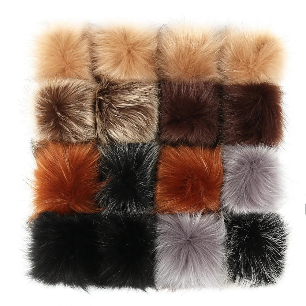 8 см китайский производитель оптовая поставка смешанных серых черных цветов Помпоны из искусственного лисьего меха шарики для украшения обуви